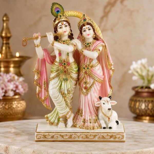 Radha Krishna With Cow Idol - VIDHISRI
