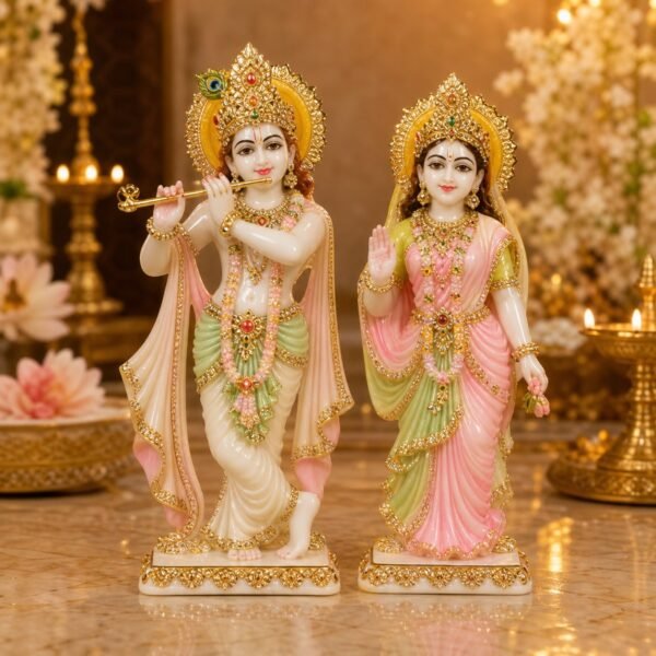 Pastel Radha Krishna Standing Pair Idol - VIDHISRI