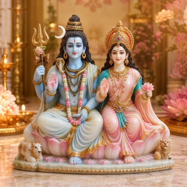 Shiva Parvati Lotus Idol Set - VIDHISRI