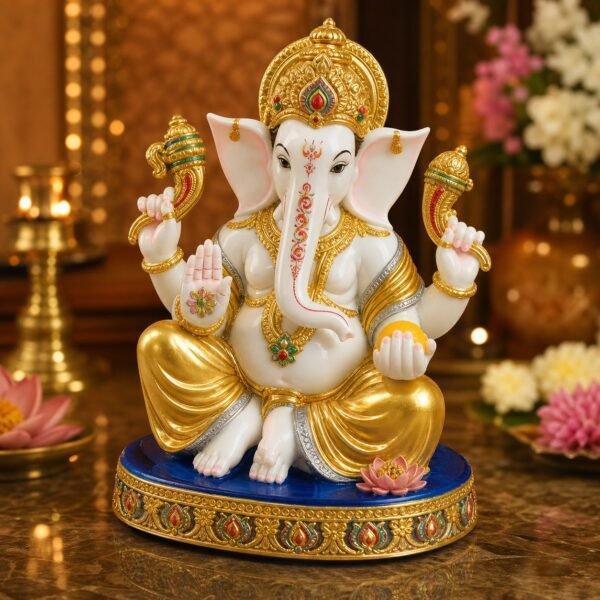 Gold Dhoti Ganesha Idol - VIDHISRI