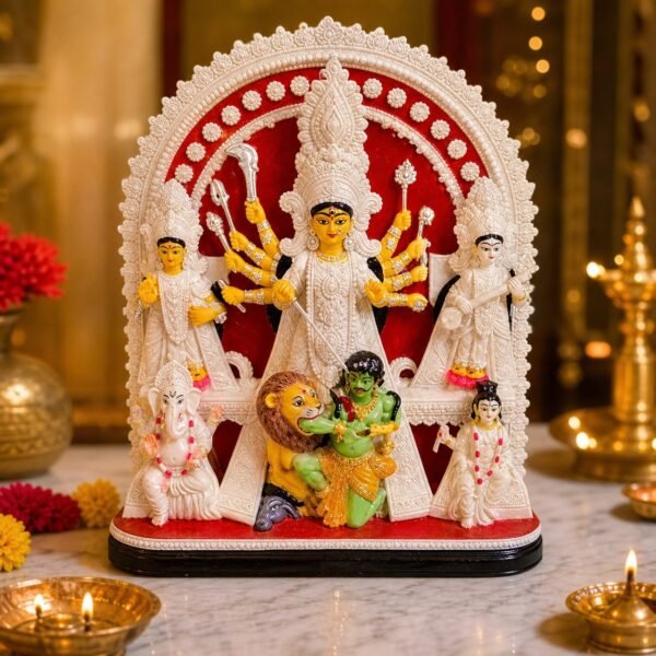 Red Arch Durga Family Idol Set - VIDHISRI