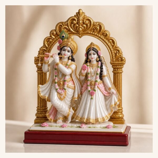 Radha Krishna Gold Arch Idol - VIDHISRI